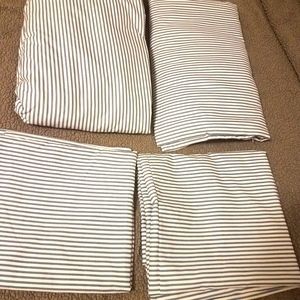 King Size Ocean Blue Striped Sheet Set